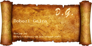 Dobozi Gejza névjegykártya